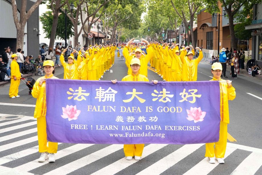北加州聖市櫻桃節遊行 議員盛讚法輪大法
