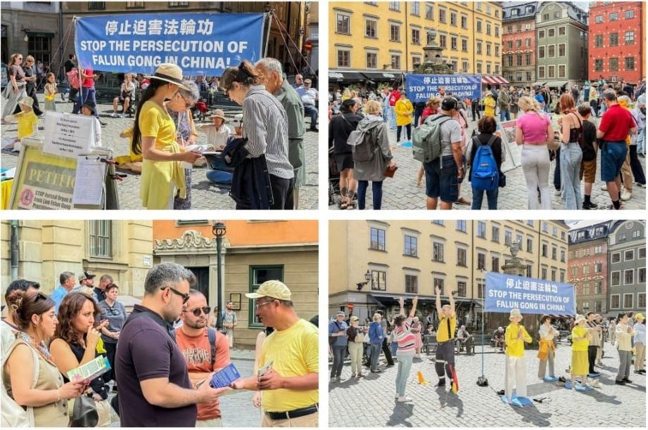 瑞典中美經貿會談前夕  反迫害的正義呼聲感動遊客