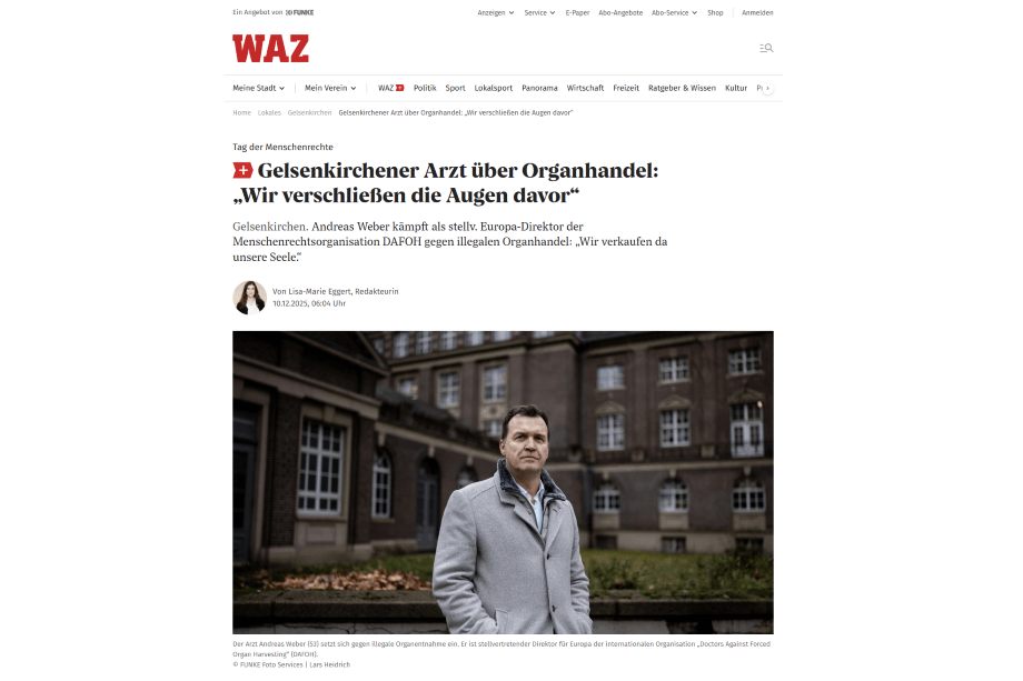 「勿出賣靈魂」德媒專訪揭中共活摘 促立法制止