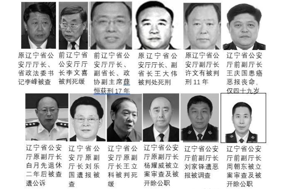 遼寧省公安廳二十多名廳級官員落馬入獄的背後