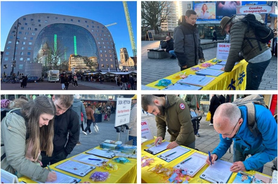 在歐洲最大海港  市集附近的一張小桌吸引訪客們駐足