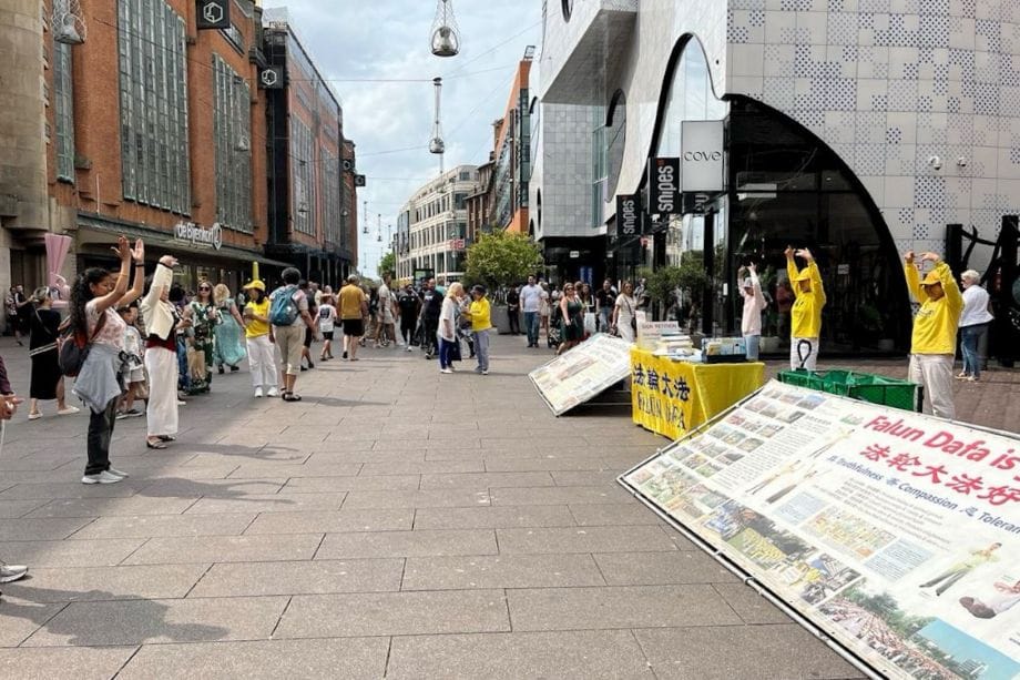 荷蘭海牙遊客關注法輪功真相